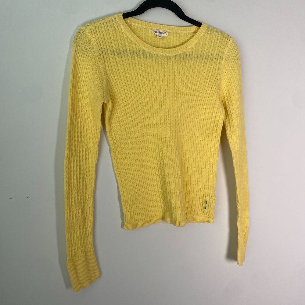 Polo Jeans 100% Cotton Y2K Womens Lightweight Sweater Butter Yellow Size M